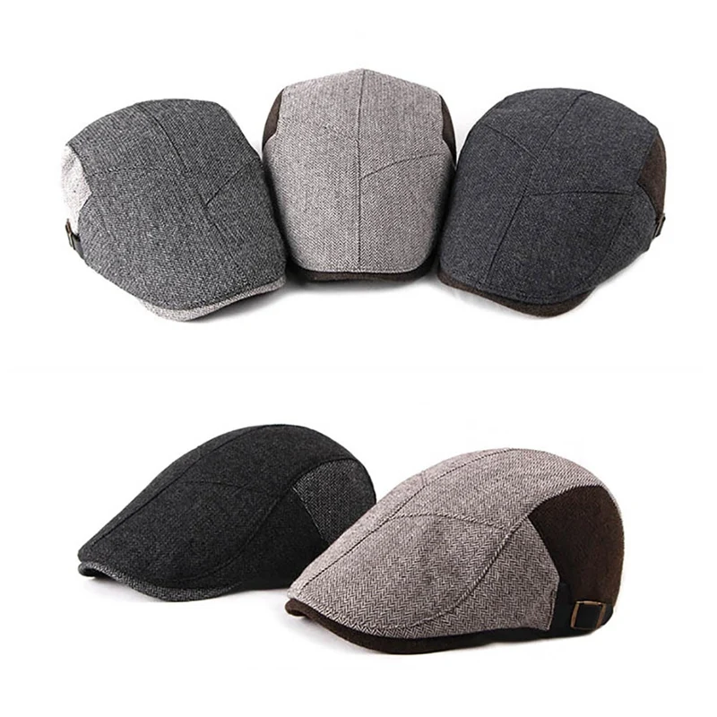 

Винтажный британский стиль берет Кепка унисекс Регулируемый солнцезащитный козырек Кепка шерстяная ткань берет шапка для 4 сезонов