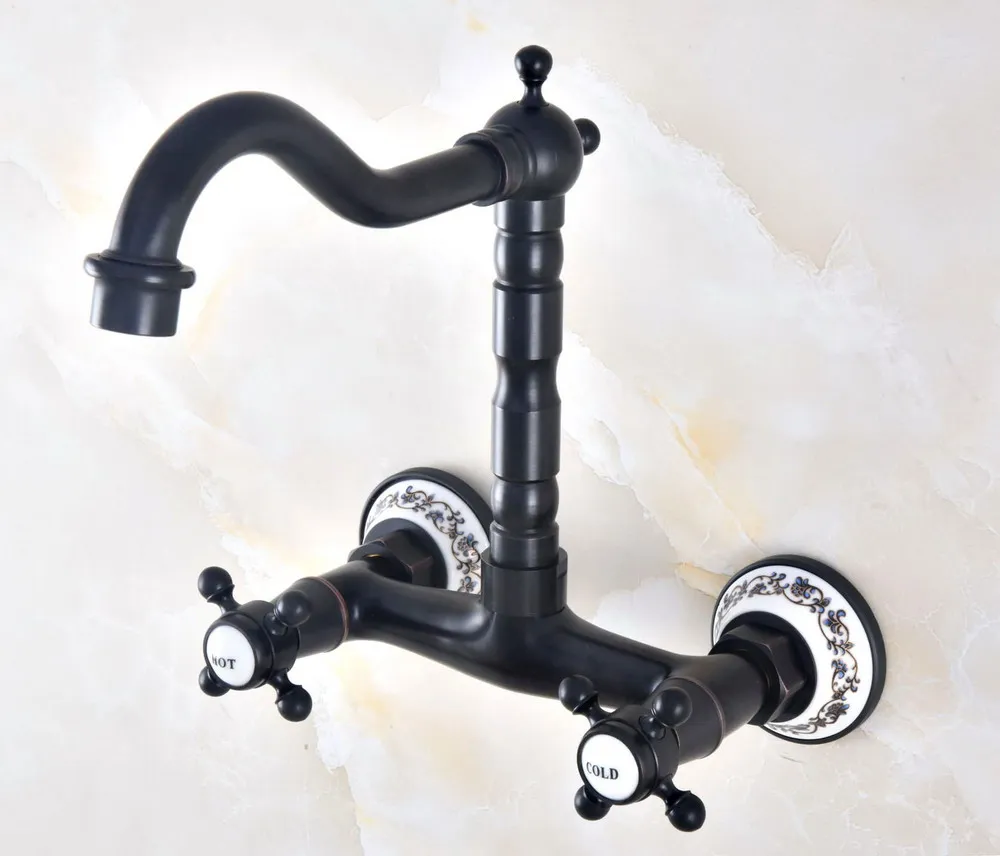 Черный Масло втирают античная латунь ванная комната кухонная раковина смеситель