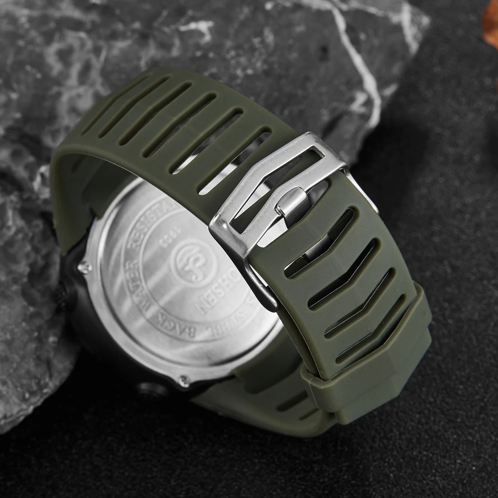 Цифровые ЖК-мужские часы reloj hombre Военный Зеленый Водонепроницаемый Открытый Бег наручные часы, силиконовый браслет часы мужские подарки для мальчиков