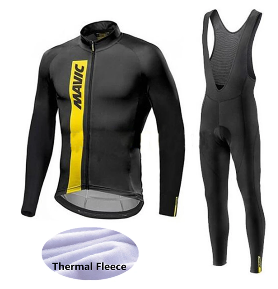 Cycling suit Mavic майки для велоспорта, зимний теплый флисовый костюм с длинными рукавами для гонок, MTB, одежда для велоспорта, Ropa Ciclismo - Цвет: Cycling suit