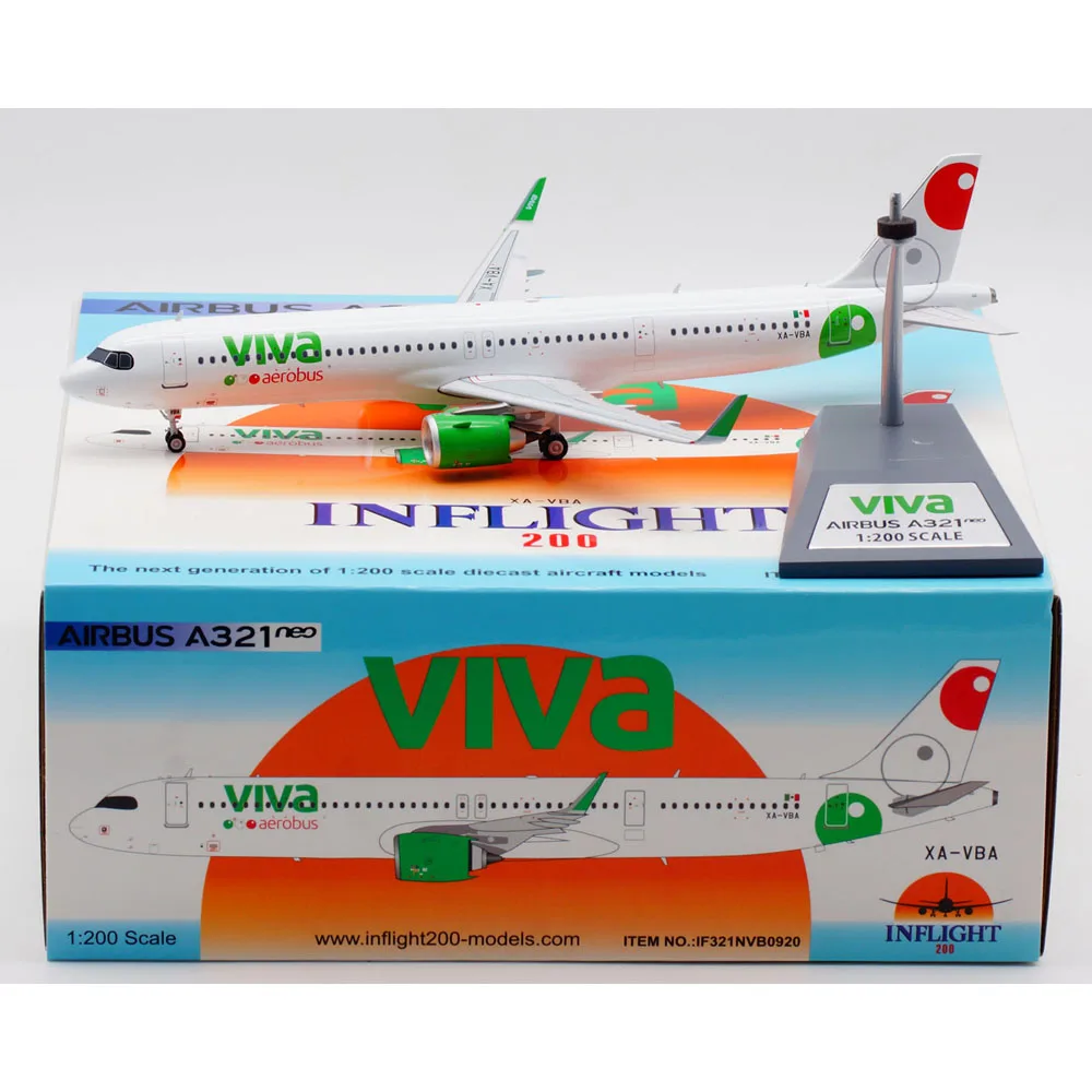 

Коллекционный самолет из сплава 1:200, подарок, летательный аппарат IF321NVB0920 Viva Aerobus Airlines, самолёт с литым под давлением, модель реактивного аппа...
