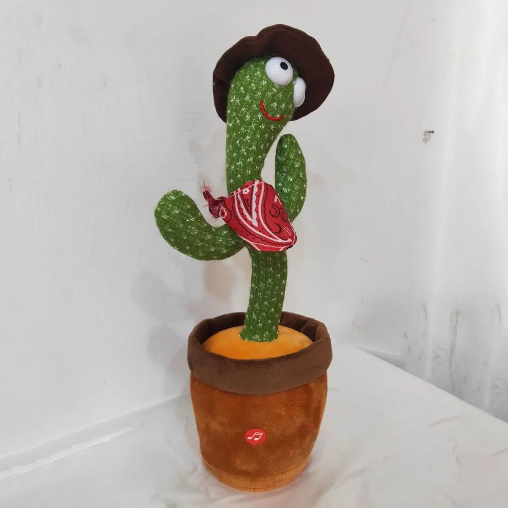 

LED Electric Doll Singing Music Dancing Shake Light Up Cactus Shape Plush Toy Dance Plant Learning Toy