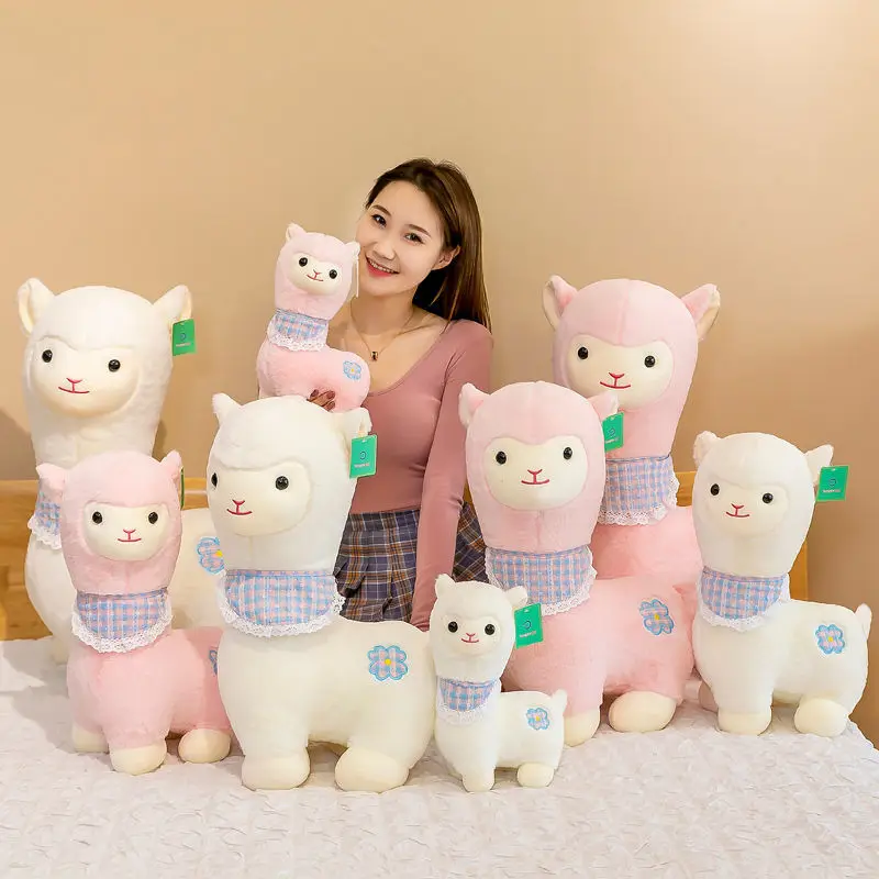 

2021 New So Cute Plush Alpaca Doll White Pink Colored 9 Color Optional Anime Alpaca Doll Gift Cute Alpaca Toy Cosplay Props Doll
