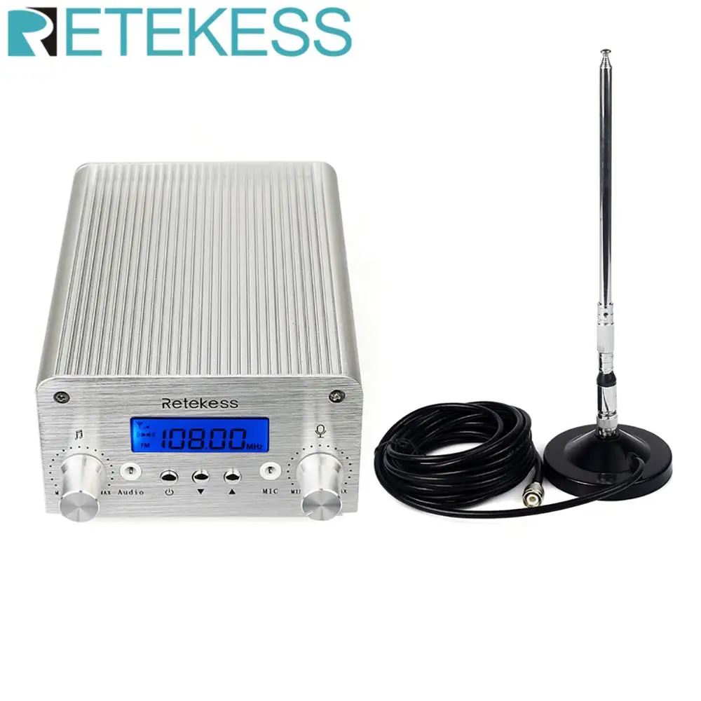 Retekess TR502 15 Вт fm-передатчик мини-радиостанция PLL Bluetooth Беспроводная трансляция+ мощность+ антенна автомобильный кинотеатр кампус вещание