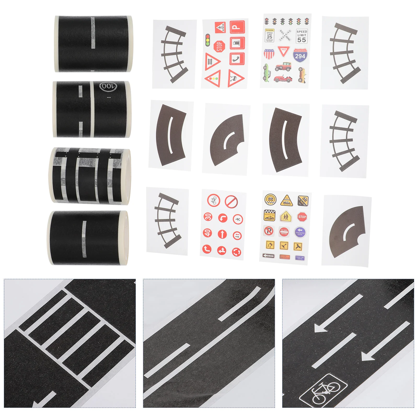 

16pcs Railway Road Washi Tape Sticker Traffic Adhesive Decals DIY Road Tape