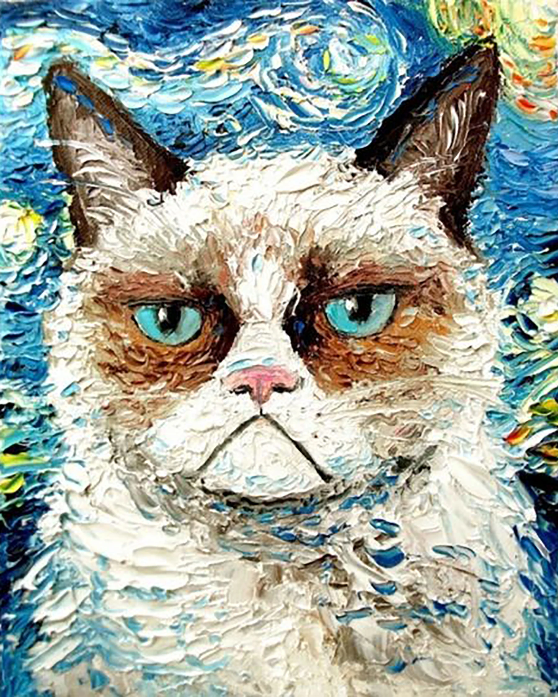 Краска по номеру художественная живопись номерам аниме кошки|Картины номерам| |