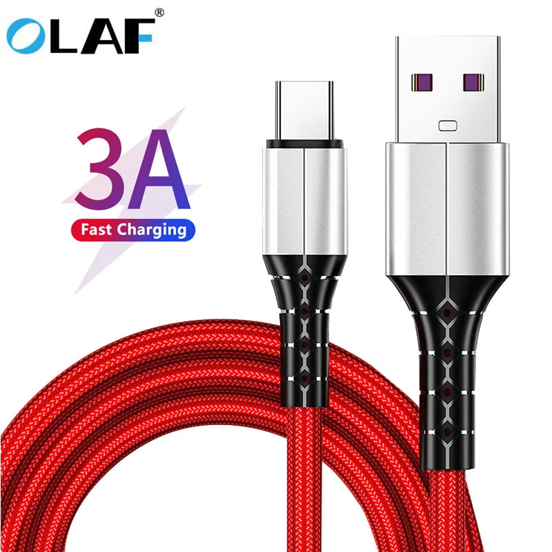 

OLAF USB Cable Type C Charging Cable for iPhone Xiaom 11T Pro Samsung S20 S21 iPad Fast Charger 3A QC3.0 Phone Charger Wire Cord