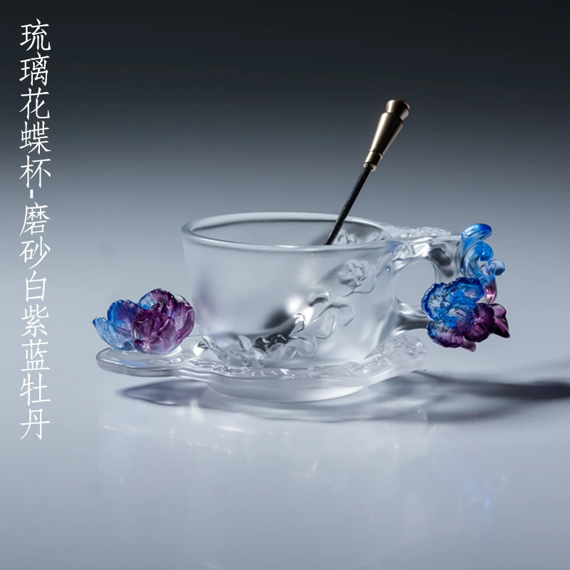 Стекло творческие кофейная чашка и держатель блюдца комплект Мода Керамика