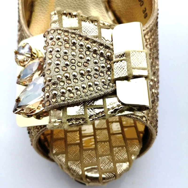 2019 г. итальянский дизайнерский Женский комплект из обуви и сумки золотистого