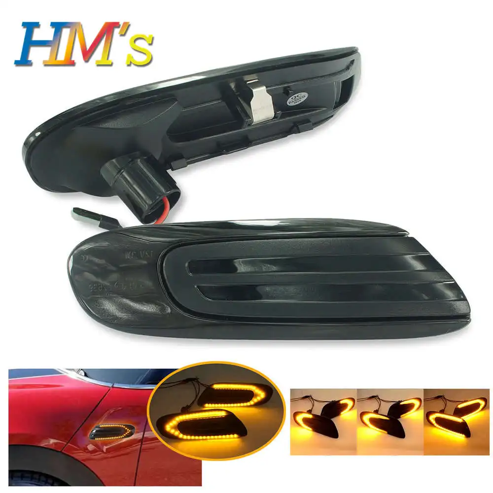 

Потоковый боковой габаритный сигнальный фонарь для Mini Cooper F55 F56 F57, динамический Светодиодный Боковой ретранслятор, индикатор для Mini Cooper F56