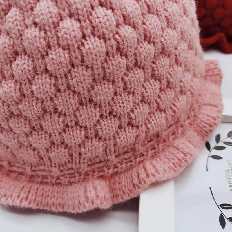 Gorros con estampado de dibujos animados para reci&eacute;n nacido, gorros de lana con dobladillo, bonitos y c&aacute;lidos, para invierno, 2022-5