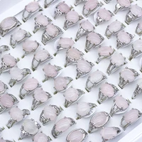 25 pcs fashion whole natural stone silver plated rings for women jewelry bulk lots free shipping