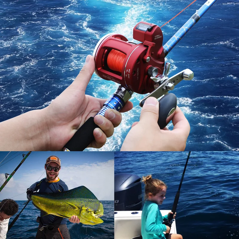 

Sougayilang High Strong Trolling Fishing Reel Saltwater Sea Pesca Bait Casting Fishing Reels Trolling Reel Max Drag 28kg