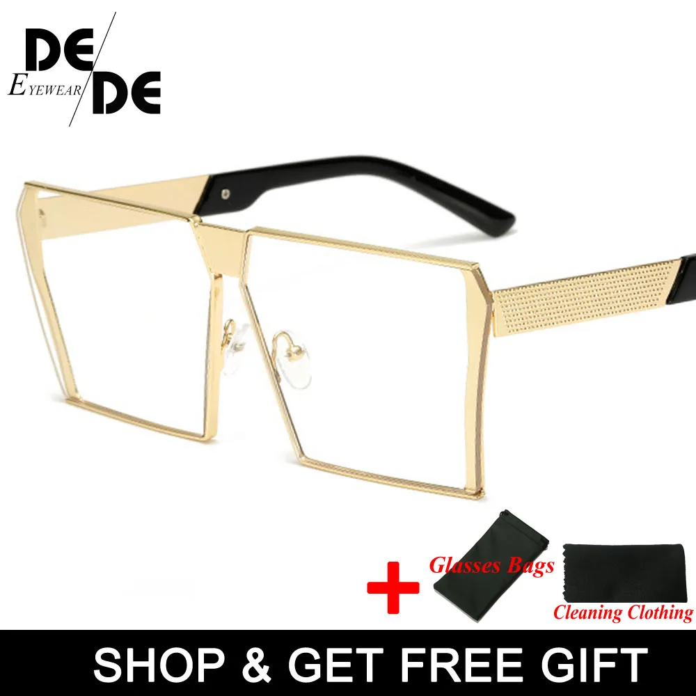 Большие мужские квадратные оправы для очков Женские без винтажные