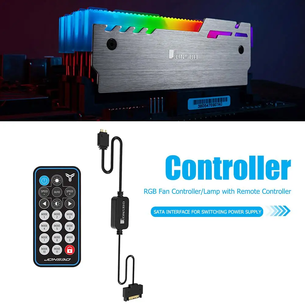 JONSBO 5V 3Pin AURA RGB Управление Пульт дистанционного управления SATA Питание памяти
