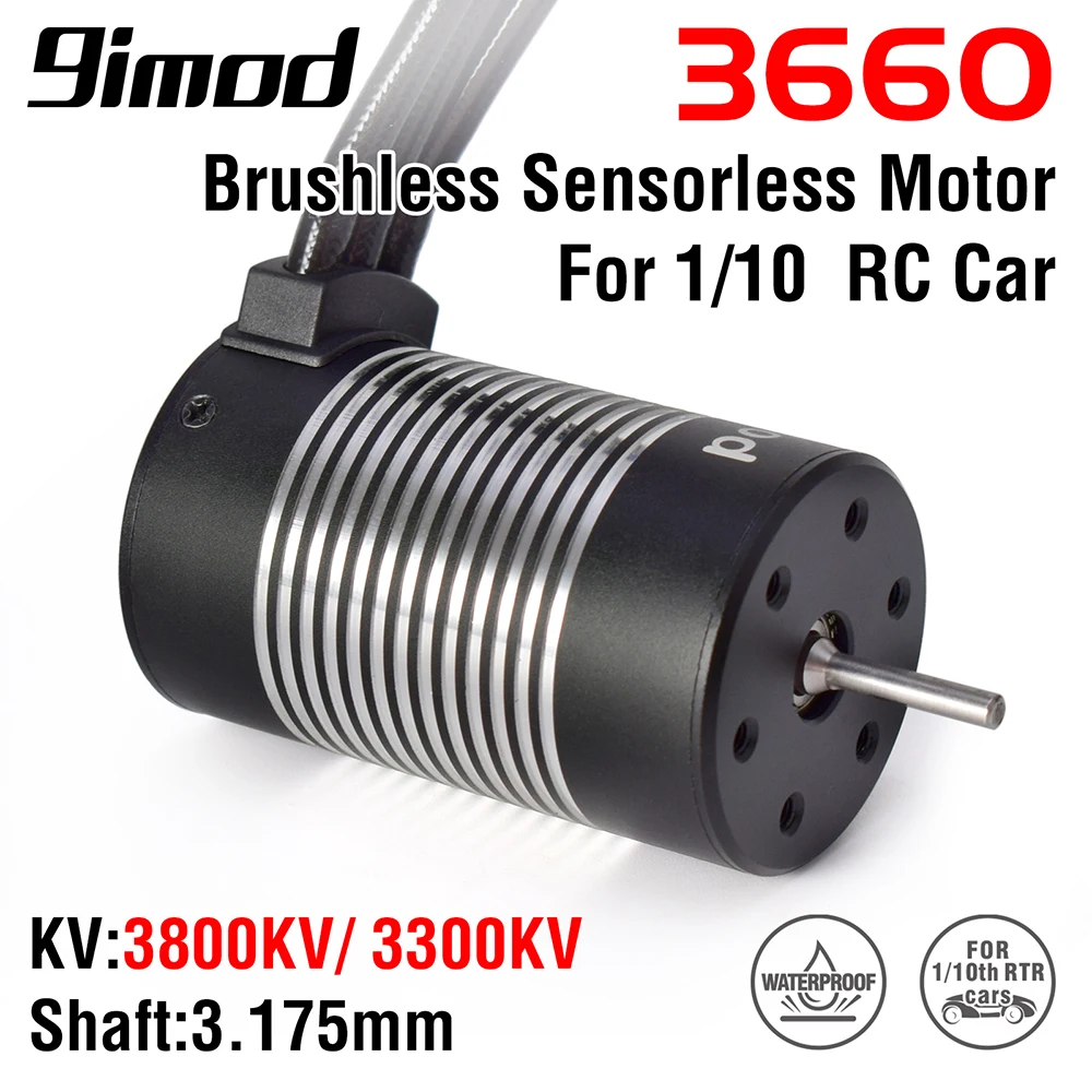 

9imod 3660 Waterproof Brushless Sensorless Motor 3800KV 3300KV for WLtoys XK 104001 1/10 Tamiya GTR Traxxas HSP Lexus RC Car