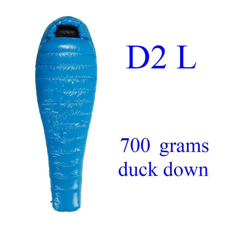 Aegismax D2/D3/D4/D5 открытый белый утиный пух Зимний Мумия спальный мешок UL серии - Цвет: D2 L Blue