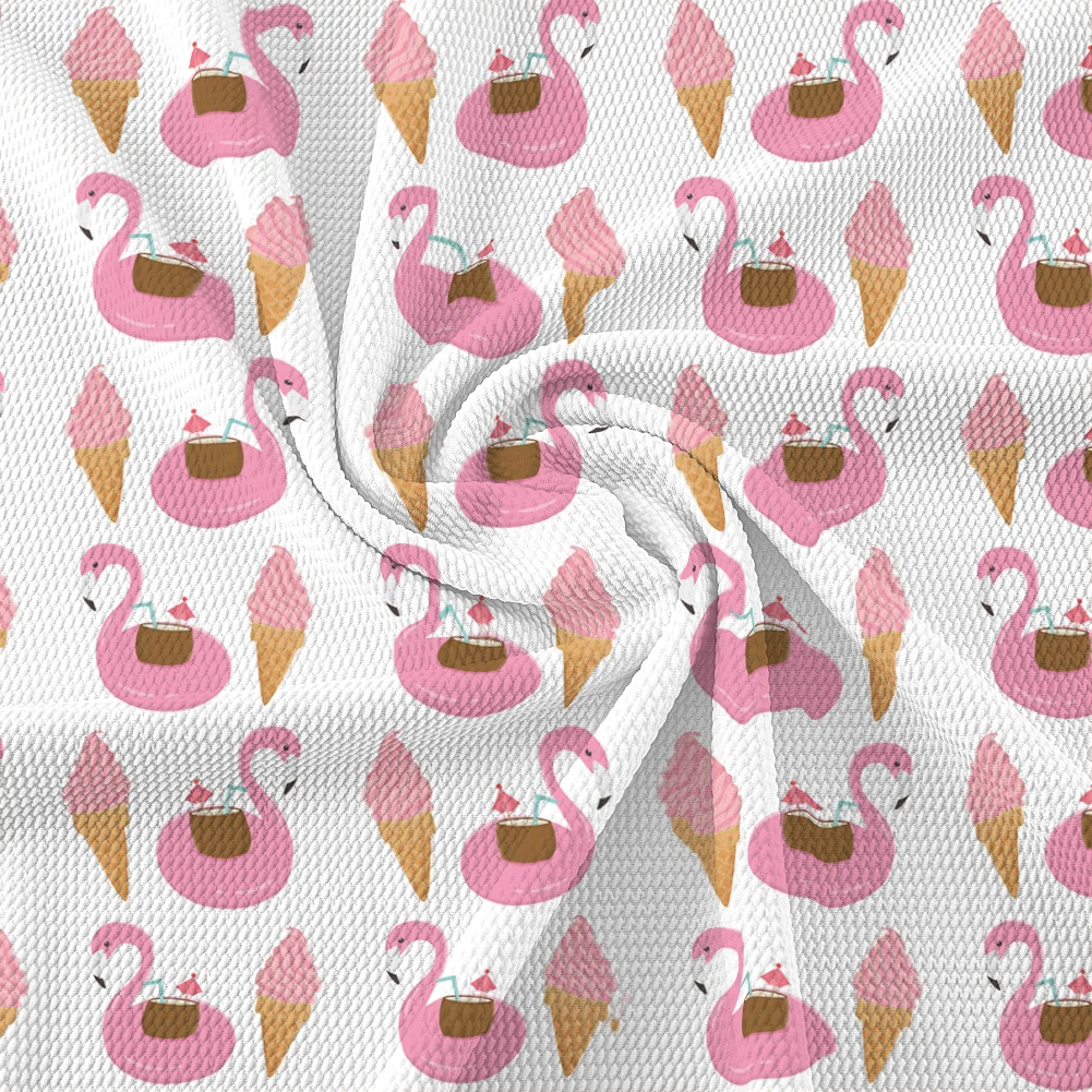 

Sweet Ice-cream Print Bullet Strech Cotton Fabric for DIY Home Tex Bags Handmade Materials 50*145cm