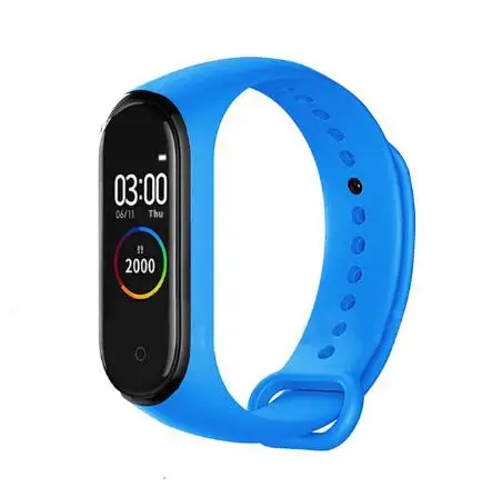 Blue Rovtop M4 умные часы-браслет 4 Водонепроницаемый часы кровяное Давление монитор сердечного ритма Фитнес трекер Смарт-браслет - Цвет: Blue