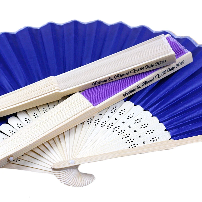 100 шт. роскошный Шелковый Ручной Веер в элегантной подарочной коробке с лазерной