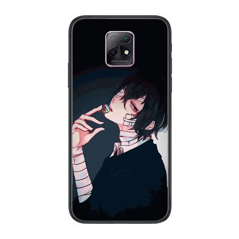

Japan anime bungou stray Phone Case For XiaoMi Redmi 10X 9 8 7 6 5 A Pro S2 K20 T 5G Y1 Anime Black Cover Silicone Back Pretty