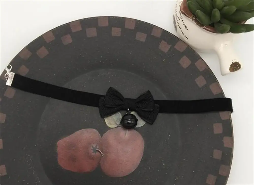 Милое колье в стиле Харадзюку ручной работы на шнуровке с колокольчиком и