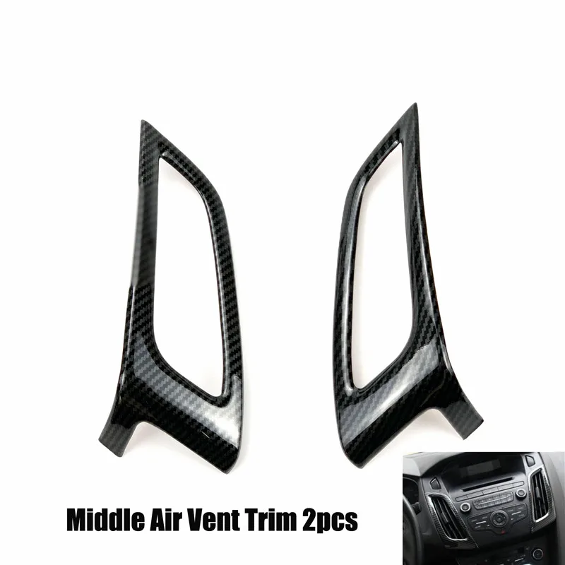 Middle air vent trim Автомобильный-Стайлинг Шестерня панель держатель чашки дверная ручка рулевое колесо вентиляционное отверстие декоративный чехол для Ford Focus 3 mk3 - Название цвета: Middle air vent trim