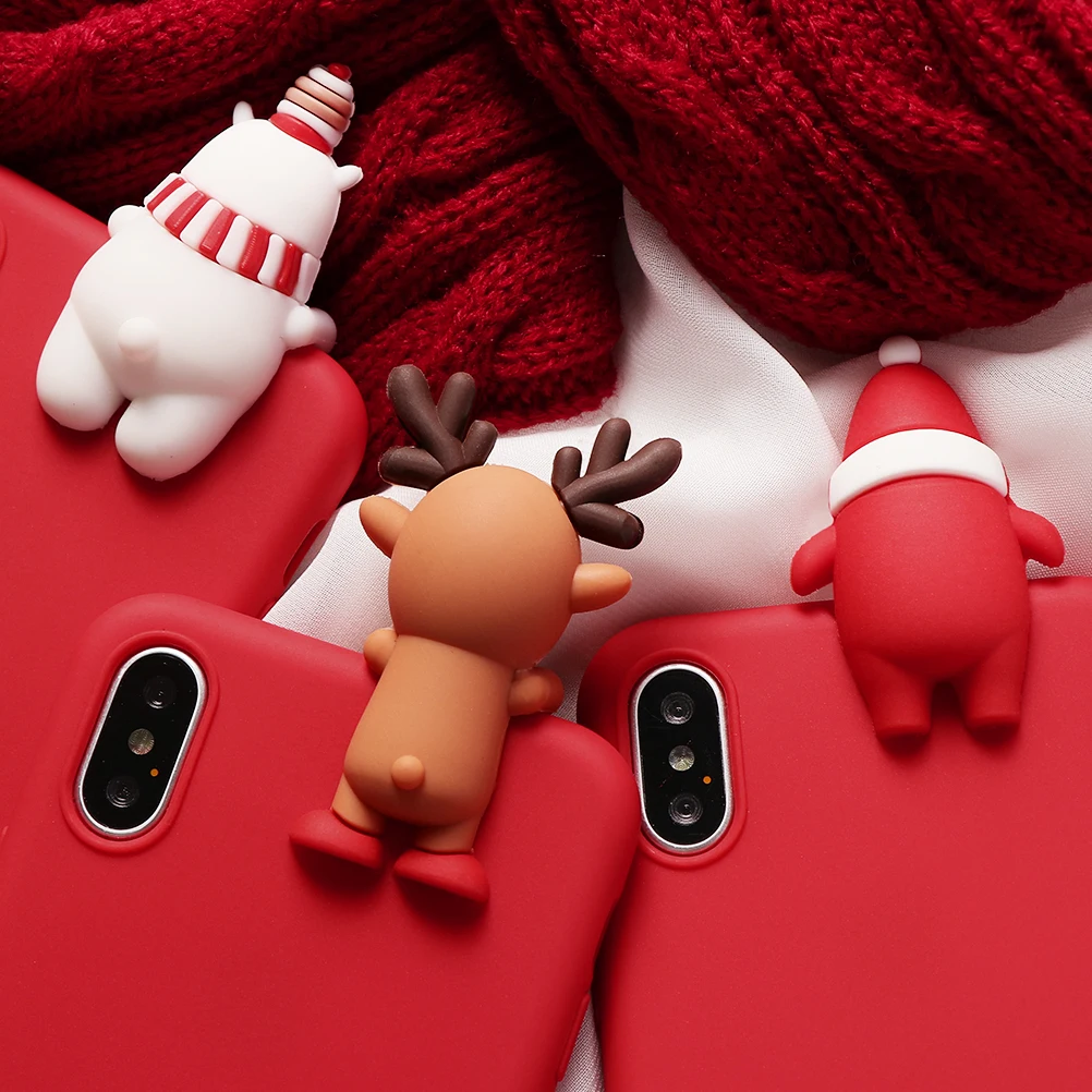 Lovebay Doll Christmas Cartoon Phone Cases For iPhone 7 XR 11 Pro Elk Santa Claus 6 6s 8 Plus X XS Max Soft TPU Cover |