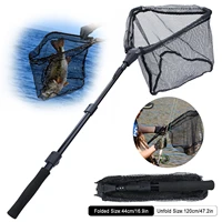 sougayilang fishing net aluminum alloy 70cm 95cm 120cm telescoping foldable landing net retractable for carp fly fishing tackle