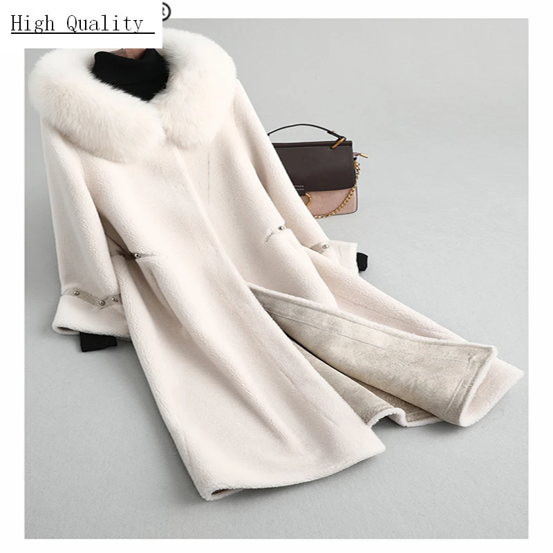 Зимнее пальто Женское из натурального меха Женская длинная куртка для стрижки