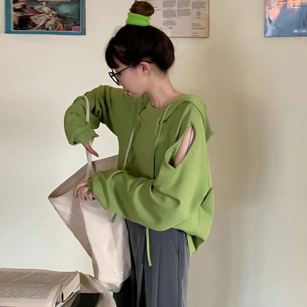 Женские толстовки с капюшоном и открытыми плечами осень 2019 женские длинные