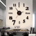 Настенные акриловые 3d-часы, зеркальные наклейки на стену в современном стиле, сделай сам, домашний декор, Кварцевая стрела для гостиной, 2020
