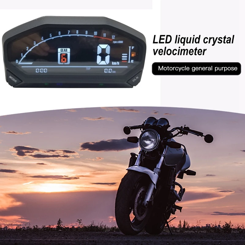 YG150-23 Universal Motorcycle LED LCD Speedometer Digital Odometer Tachometer for 1 2 4 Cylinders Adjut | Автомобили и мотоциклы