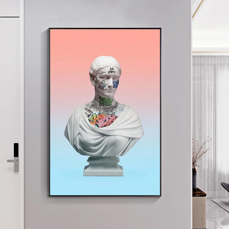 Граффити искусство Vaporwave скульптура Холст Искусство плакаты Давида холст