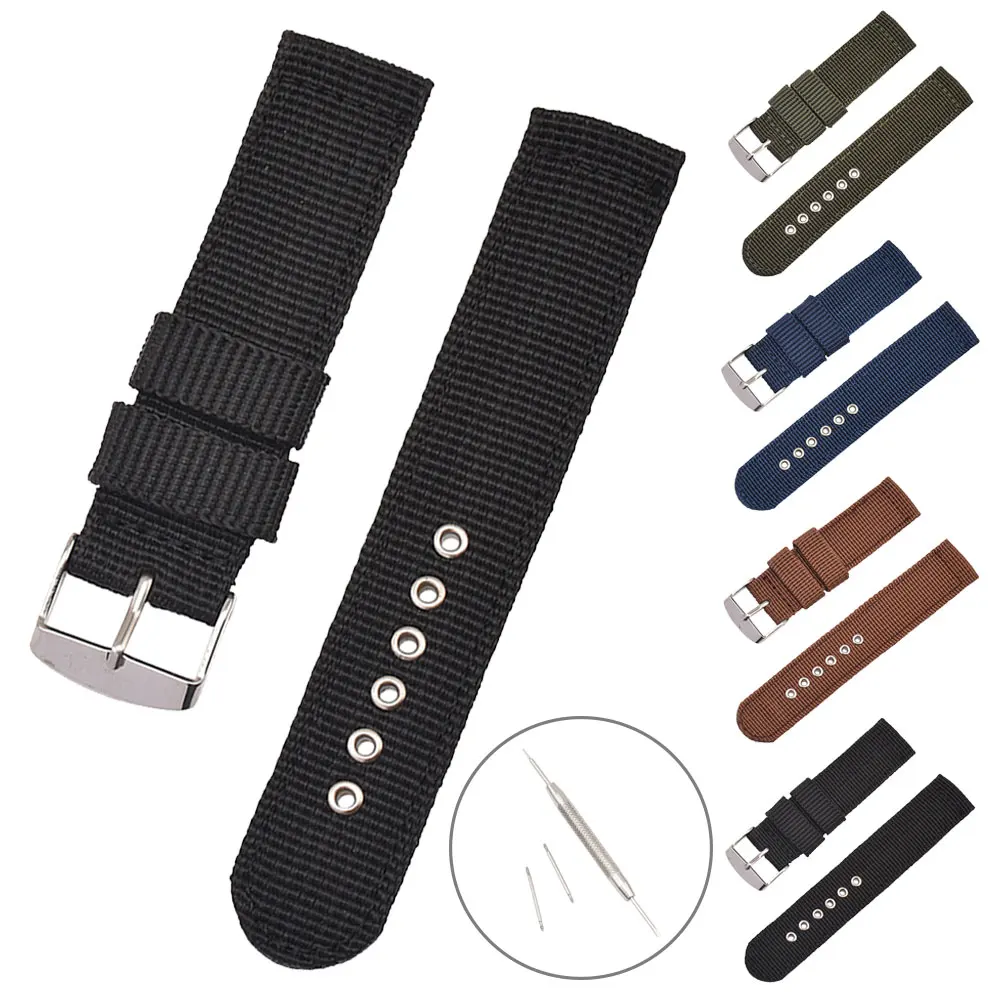 Универсальный сменный ремешок для часов 18 мм 20 22 Мягкий Нейлоновый браслет Fossil Q