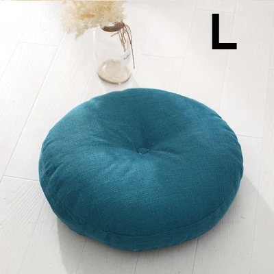 L Removable& Washable Round Shape Cotton Linen Seat Cushion with Core Tatami Cushion Pillow Home Decoration Soft Car Sofa Cushion - Цвет: L