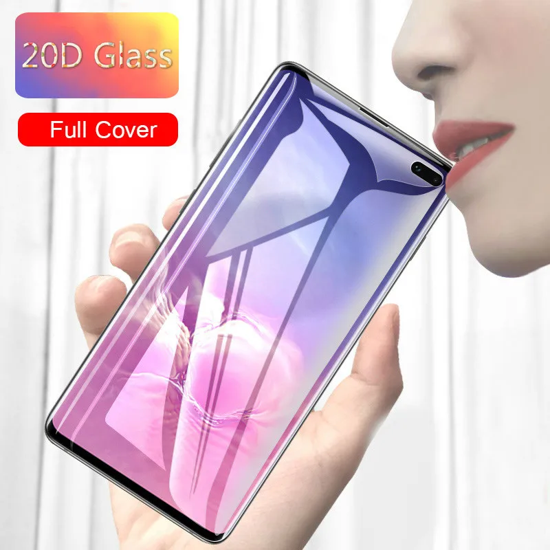 Изогнутое закаленное стекло 20D для Samsung Galaxy s8 S9 S10 plus note 10 9 8 Защита экрана a50 a70 S10E