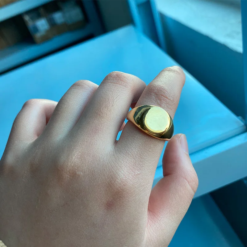 

Stainless Steel Simple Vintage Rings For Women Men Hip Hop Gold Color Punk Ring Cool Bar Party Jewelry Friendship Christmas Gift