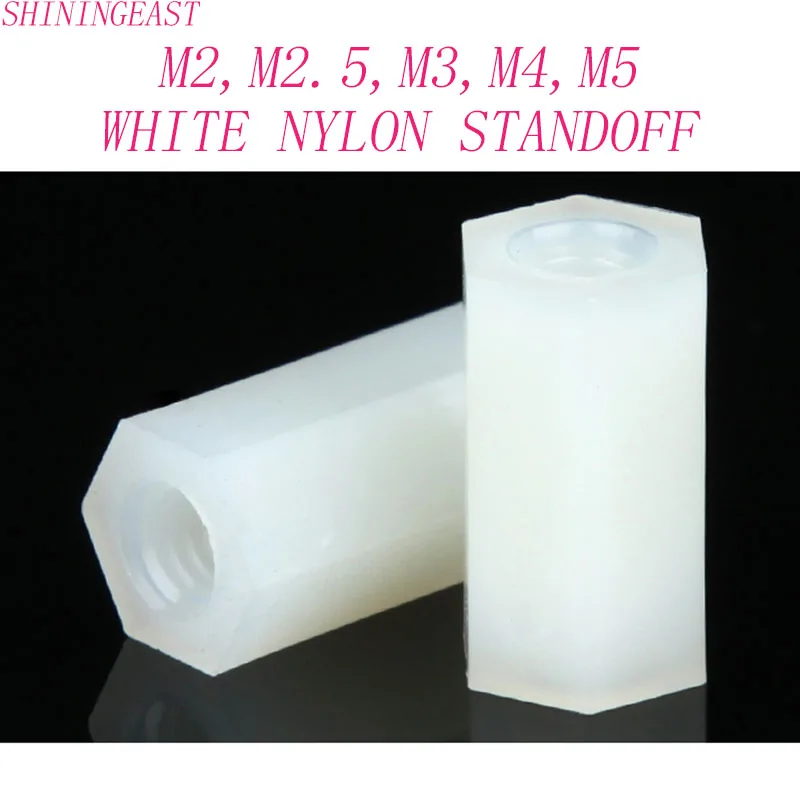 

M2M2.5M3M4M5white nylon hex socket female to male standoffs plastic board stud isolution column bolt1147