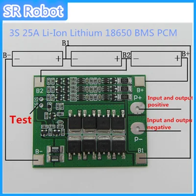 3S 25A литий-ионный 18650 BMS PCM плата защиты батареи с балансом для литий-ионной защита
