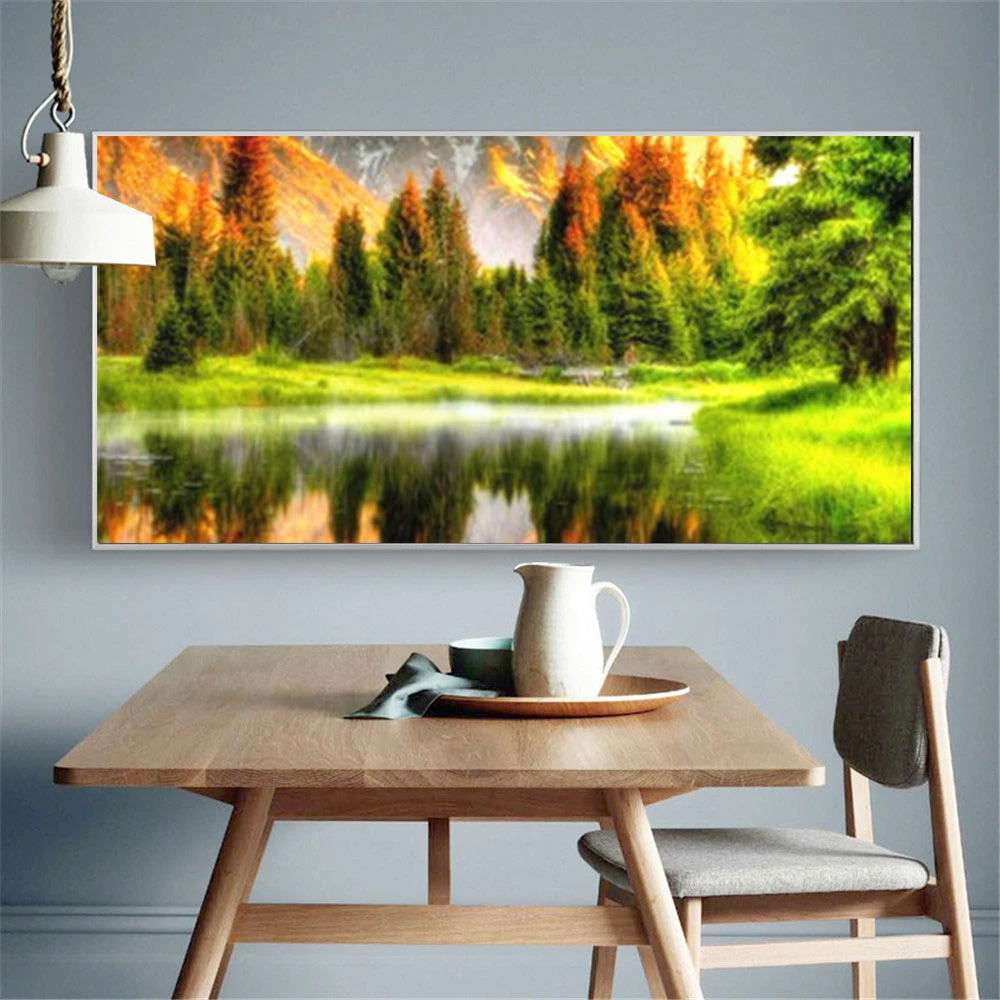 Huacan Алмазная вышивка природа Полная площадь 5д алмазная мазайка горы живопись