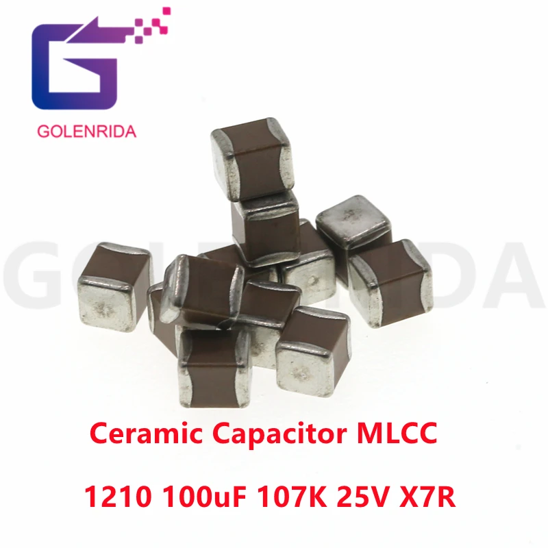 50 шт. 1210 100 мкФ 107K алюминиевая крышка 25В X7R 10% SMD Керамика конденсатор