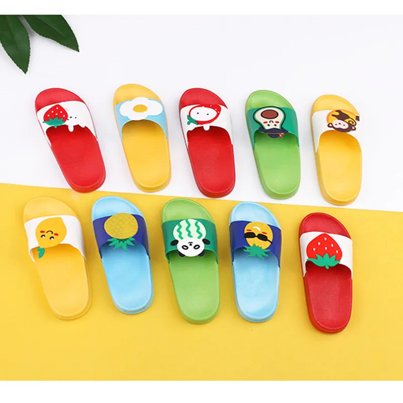 Детские тапочки для мальчиков и девочек Обувь с рисунком фруктов Летние