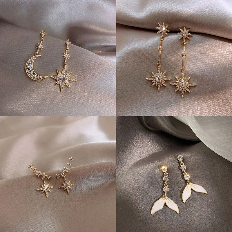 Новое поступление 2020 модные женские брендовые серьги со стразами звездой