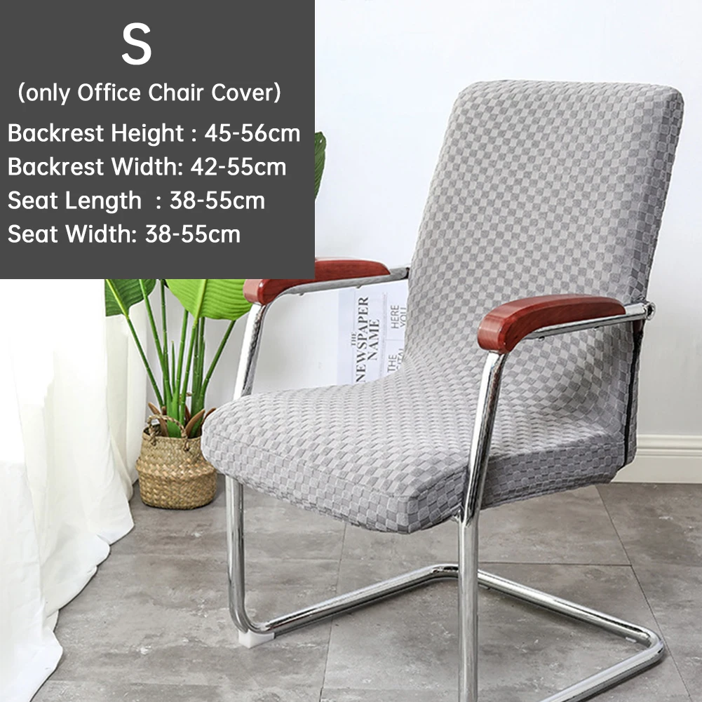 

Stretch Slipcovers Washable Computer Seat Knitted Jacquard Office Chair Cover Dustproof Furniture Protector Durable Home Soft