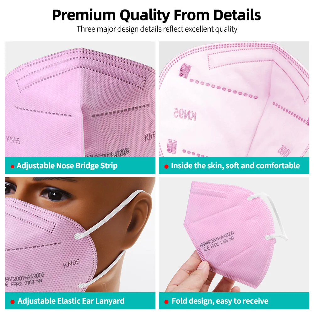 FFP2 маска Сертификат CE Mascarillas FPP2 neгра 5 слоев FFP2Mask 9 цветов взрослые KN95 маски FP2