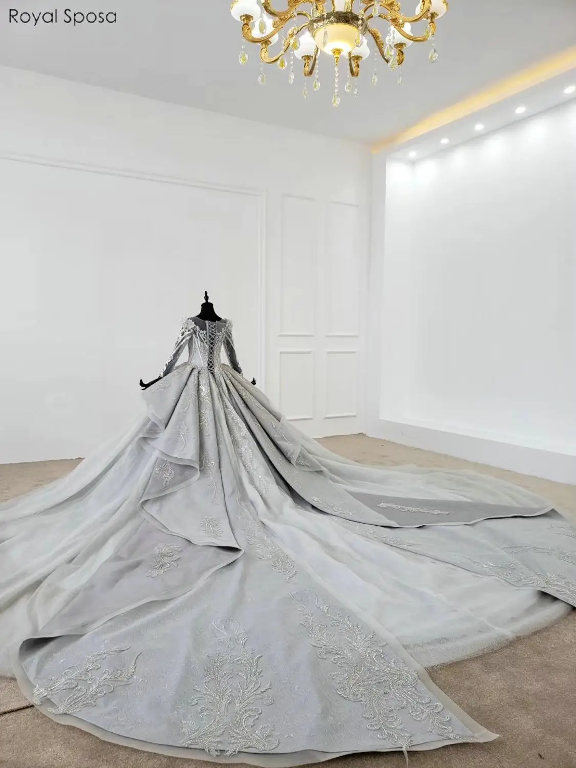 Новая модель серое свадебное платье бальное принцессы Пышные свадебные платья с