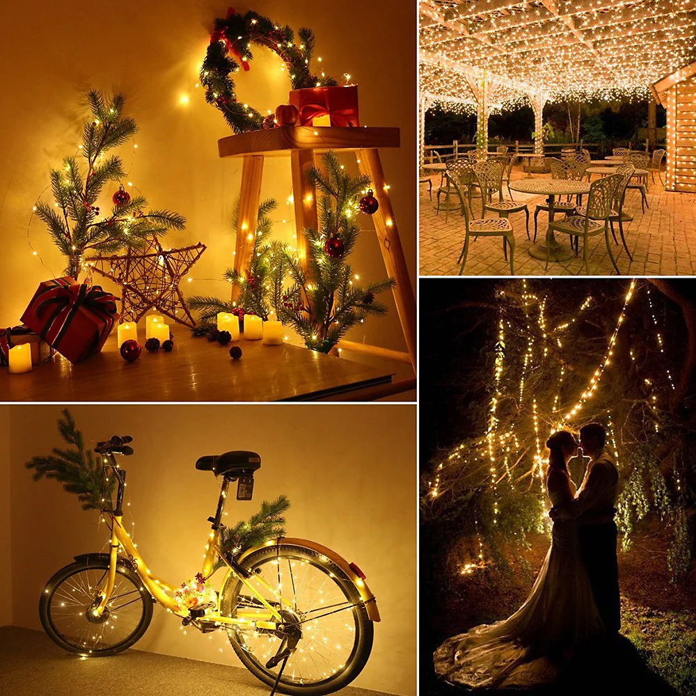 200LED Солнечный струнный светильник s 20 м водонепроницаемый медный провод Фея