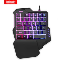 RedThunder One-Handed Gaming Keyboard RGB Backlit Portable Mini Gaming Keypad Ergonomic Game Controller for PC PS4 Xbox Gamer