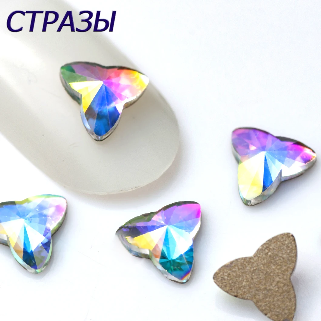 100 шт. A2568 6x6 мм крусталь AB прозрачные стеклянные 3D для Неил арта украшения